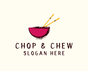 Asian Chopsticks Bowl logo design