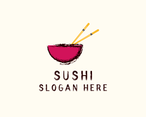 Asian Chopsticks Bowl logo design