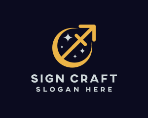 Sagittarius Zodiac Sign logo design