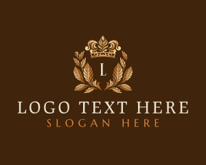 Luxury Leaf Crest logo design