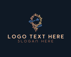 Travel Blogger - Airplane Flight Location logo design