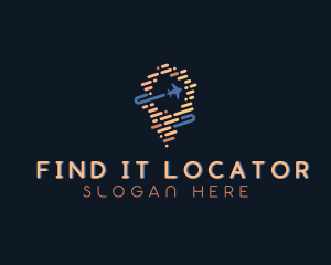 Airplane Flight Location  logo design