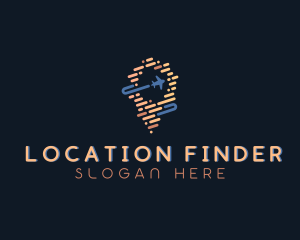 Airplane Flight Location  logo design