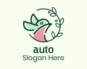 Bird Leaf Vine Logo