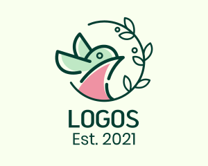 Nature Reserve - Bird Leaf Vine logo design