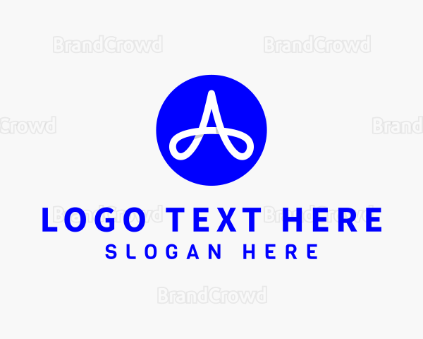 Triangle Loop Letter A Logo