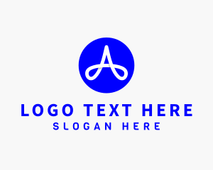 Typography - Triangle Loop Letter A logo design