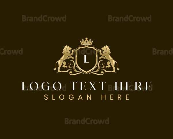 Luxury Shield Crown Lion Logo
