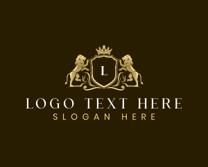 Crown - Luxury Shield Crown Lion logo design