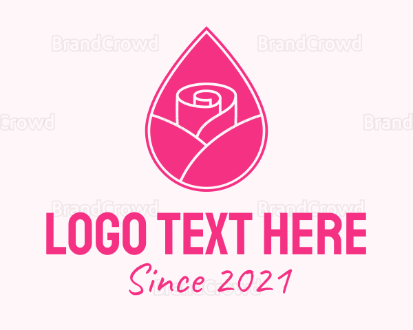 Pink Rose Droplet Logo