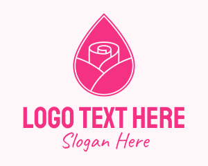 Pink Rose Droplet  Logo