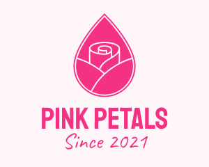 Pink Rose Droplet  logo design