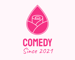 Aesthetic - Pink Rose Droplet logo design