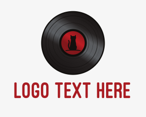 Youtube - Cat Vinyl Record logo design