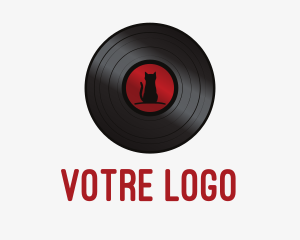 Cat Vinyl Record Logo