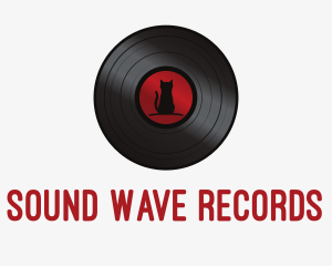 Record - Cat Vinyl Record logo design