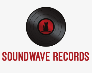 Record - Cat Vinyl Record logo design
