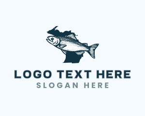 Geography - Michigan Whitefish Fishing logo design