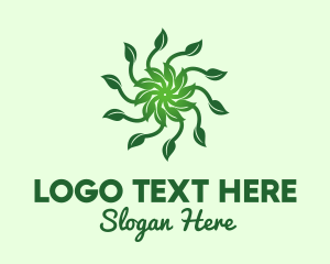 Ecology - Environment Leaf Sun logo design