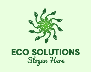 Environment Leaf Sun logo design