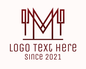 Venture - Sharp Letter M Outline logo design
