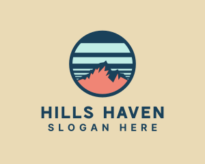 Rustic Mountaineering Badge logo design