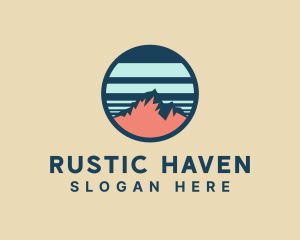 Rustic Mountaineering Badge logo design