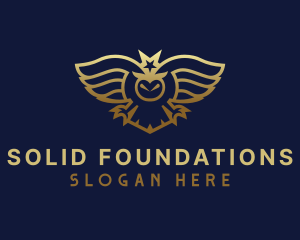 Gold Star Owl Wings Logo