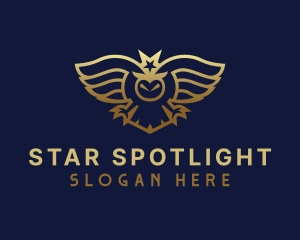 Gold Star Owl Wings logo design