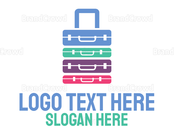 Colorful Briefcase Luggage Logo