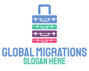 Immigration - Colorful Briefcase Luggage logo design