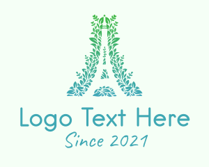 Landmark - Nature Eiffel Tower logo design