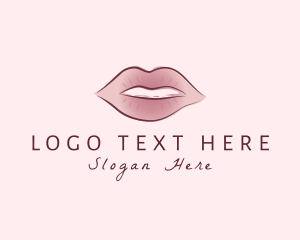 Cosmetician - Watercolor Woman Lips logo design