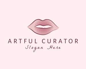 Watercolor Woman Lips logo design