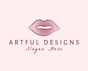 Watercolor Woman Lips logo design