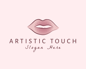 Watercolor Woman Lips logo design