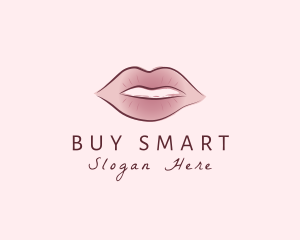 Watercolor Woman Lips logo design