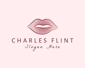 Watercolor Woman Lips logo design