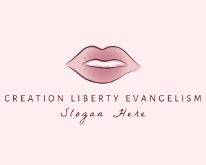 Watercolor Woman Lips logo design