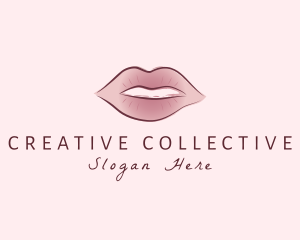 Watercolor Woman Lips logo design