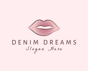 Watercolor Woman Lips logo design