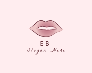 Watercolor Woman Lips logo design