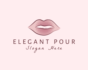 Watercolor Woman Lips logo design