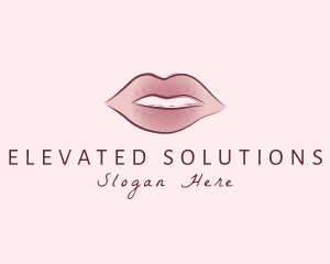 Watercolor Woman Lips logo design