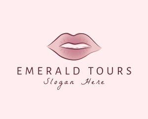 Watercolor Woman Lips logo design