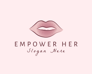 Watercolor Woman Lips logo design