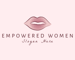 Watercolor Woman Lips logo design