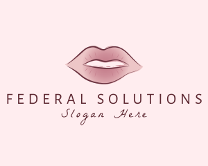 Watercolor Woman Lips logo design