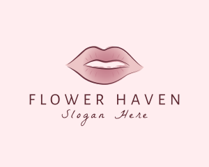 Watercolor Woman Lips logo design