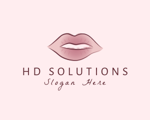 Watercolor Woman Lips logo design